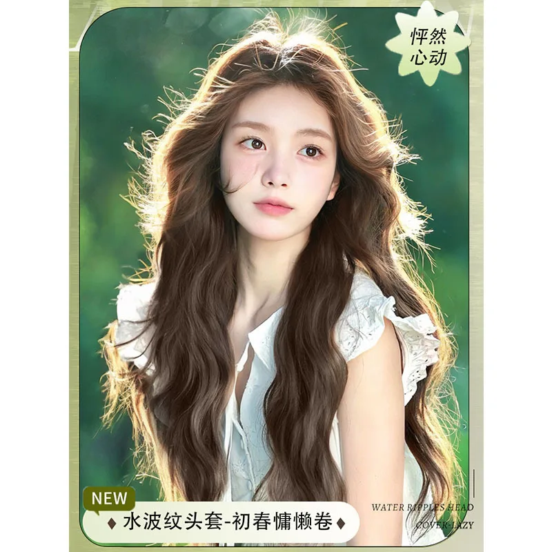 

Long Wavy Synthetic Wig Middle Part Natural Looking Water Wave Curl Hair Full Head Cosplay Daily Wear Party Fashion Women
