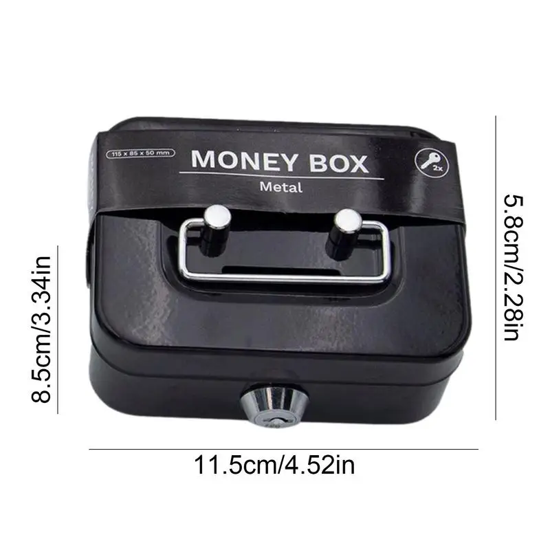 Money Box With Lock Practical Mini Petty Cash Money Box Stainless Steel Security Lock Lockable Safe Small Fit for House Decor
