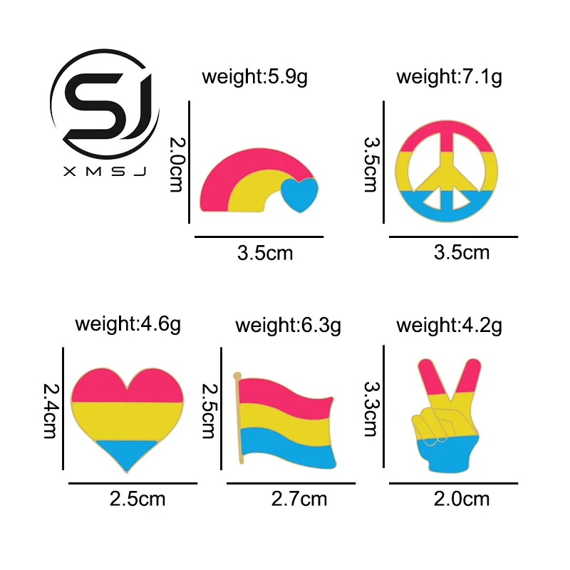 LGBT Art Rainbow Custom Enamel Pins Flag Love Heart Brooches Bag Shirt Lapel Pin Rainbow Clouds YES Gesture Badges Bulk Custom