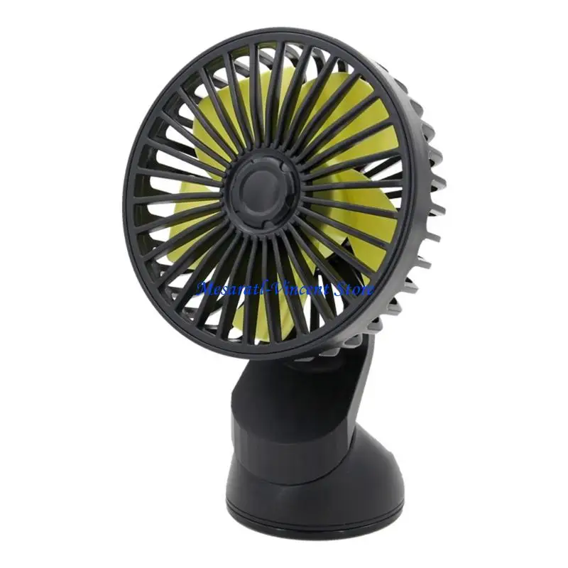 A70F USB Powered Car Fan with Suction Cup & 360 Degree Rotation for Vehicle Cooling