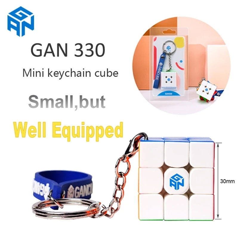 GAN 330 Mini 3x3 Keychain Decoration 3x3x3 Gan330 Mini Speed Non-sticky 3x3 Speed Professional Educational Toys