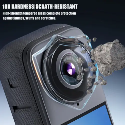Imagen 2 del producto Protectores de lentes de vidrio Premium para Insta360 X4, tapa protectora de lente de vidrio templado resistente a los arañazos, accesorios para cámara Insta 360 X4