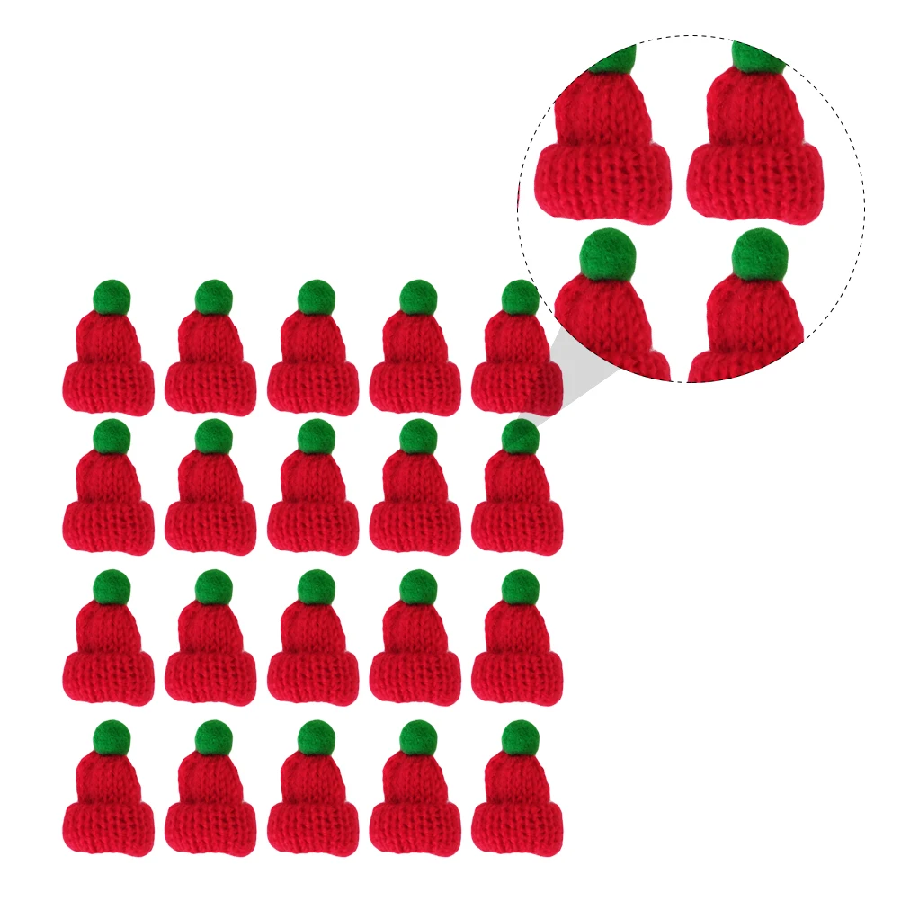 

20Pcs Mini Woollen Santa Hat Creative Handcraft Clothes Shoes Bags Christmas Decoration DIY Supplies Mini Hat Creative Decor