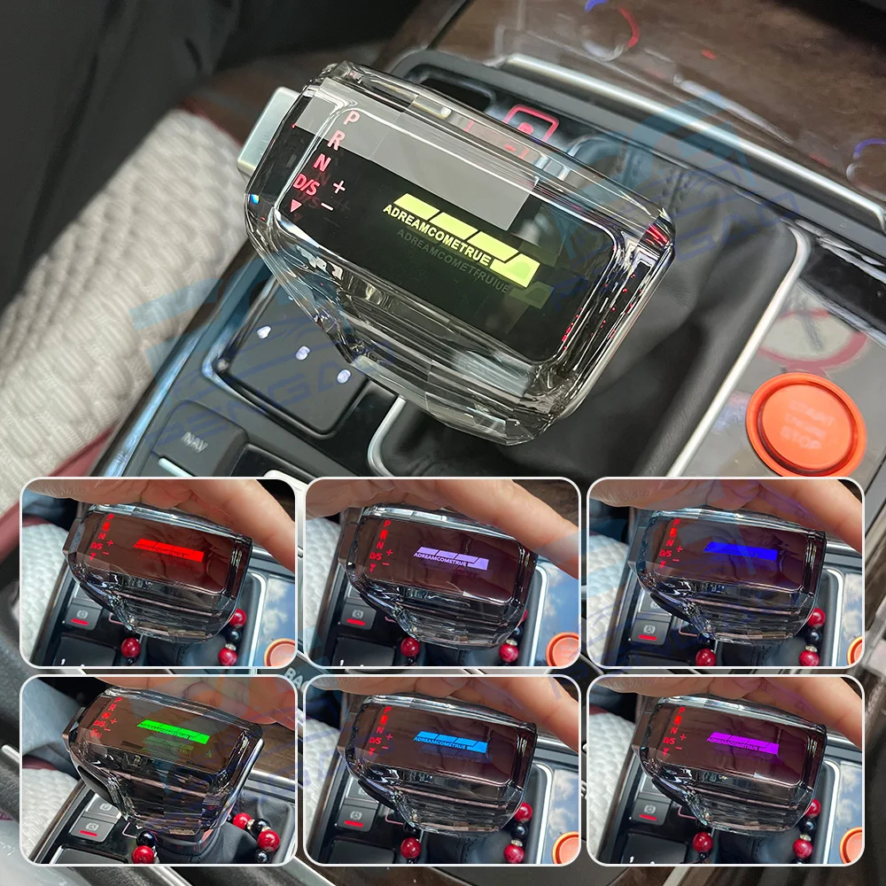 

For Audi A6 C6 C7 A4 Q7 Q5 a5 b8 A7 S5 S6 LED light crystal leather Gearbox handle Gear shift knob car automatic transmission