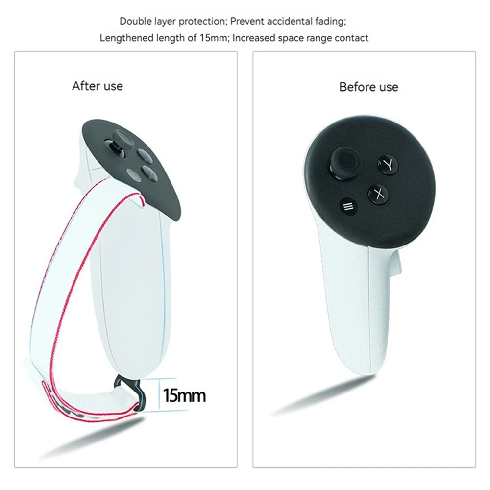 مجموعة ملحقات سماعة الرأس VR غطاء البطارية الأشرطة النشطة القابلة للتعديل عدسة القماش قبعات عصا التحكم لمقابض وحدة تحكم Meta Quest 3 VR