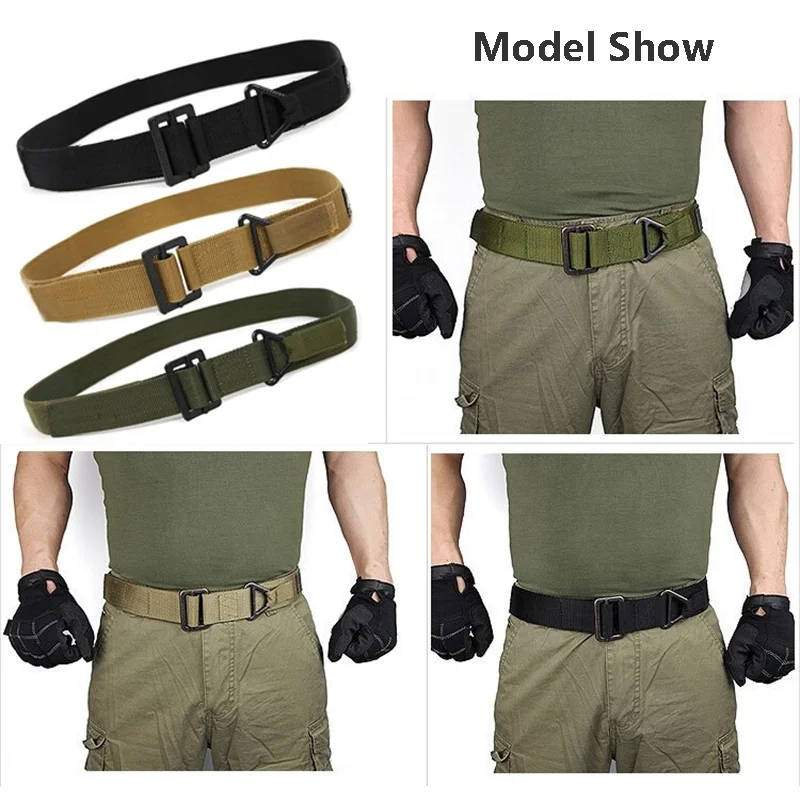 Tactical Belt Military Style Nylon Webbing Riggers Tactical Web Belt with Buckle for outdoor active