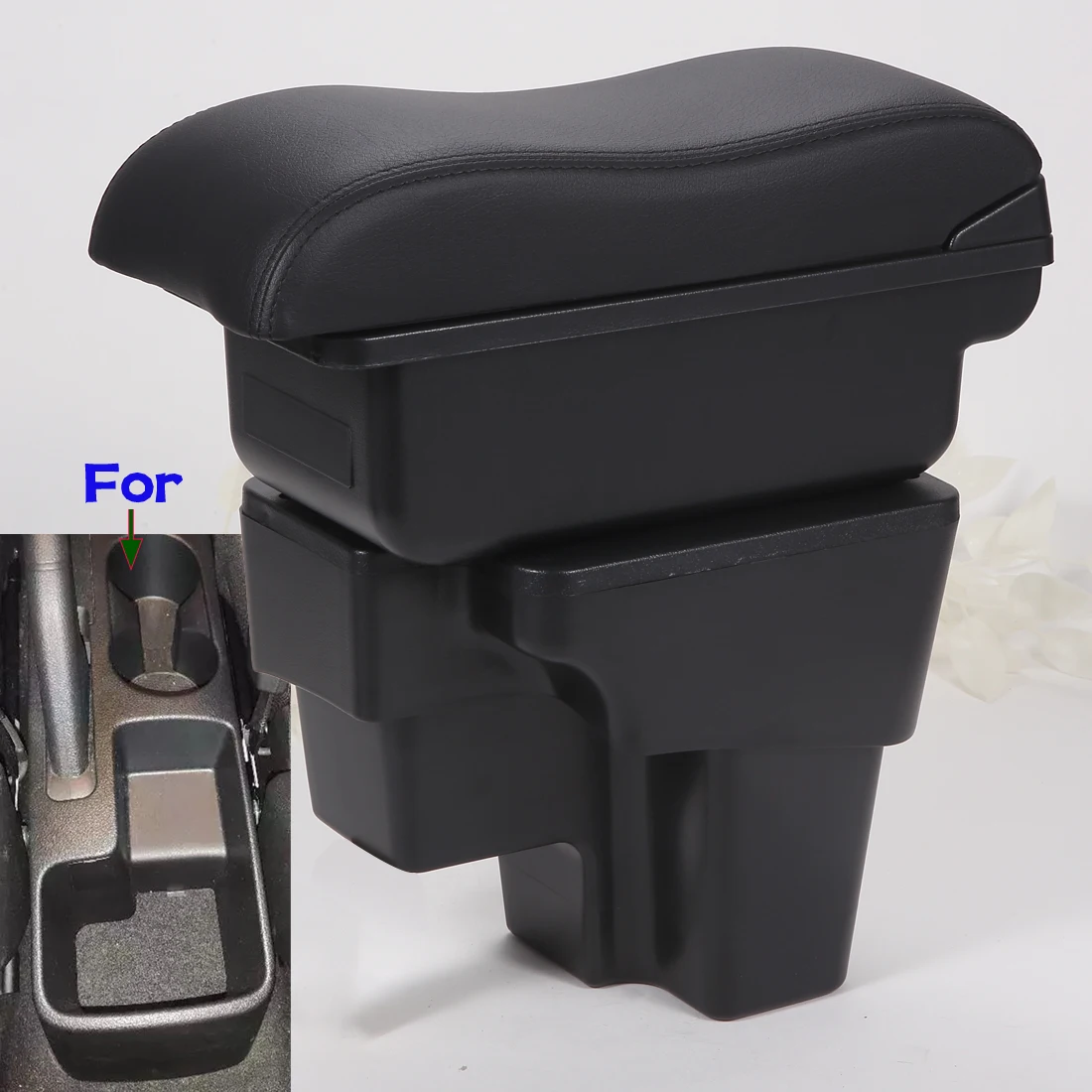 

Для KIA RIO подлокотник для KIA STONIC Cerato автомобильный подлокотник с изогнутой поверхностью, кожаный простой монтаж, ящик для хранения 2015-2022