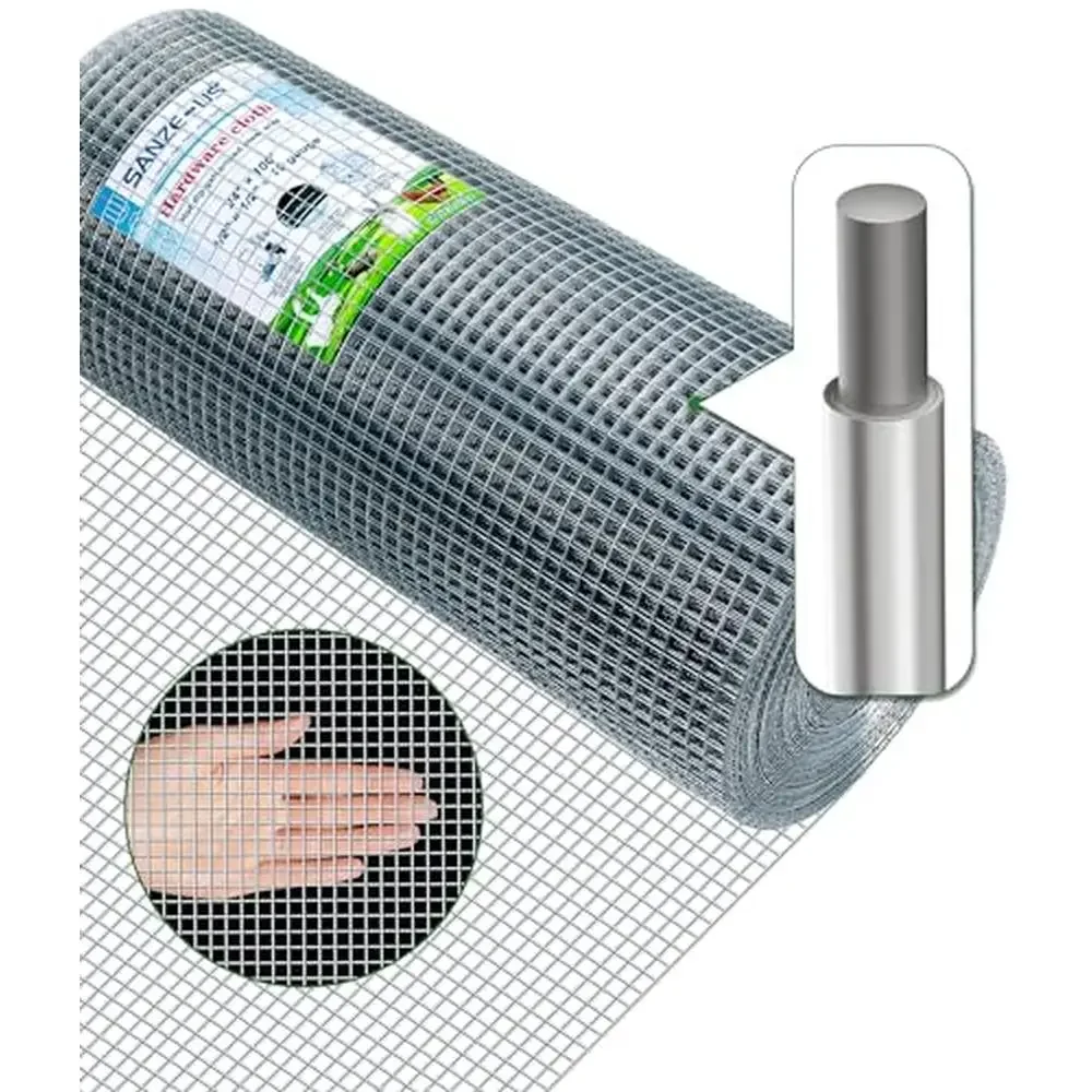 

Фурнитура ткань 1/2 дюйма, 24x50 футов, 19 калибра, оцинкованная проволочная сетка для курицы, проволочная сетка для забора, садовое ограждение, змеи, кувшины, клетки