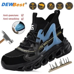 Fashion anti-smash steel-toed shoes anti-puncture anti-slip work shoes protection men's high-top protective safety work shoes