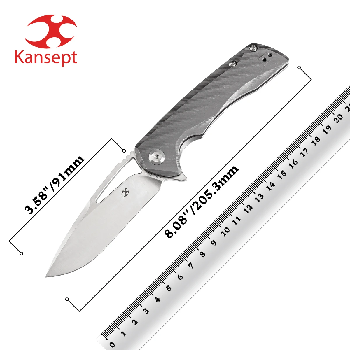 

Kansept Kryo K1001A7 3.58'' Drop Point Satin CPM S35VN + Micro Milling Titanium Kim Ning Design Lightweight EDC Folding Knives