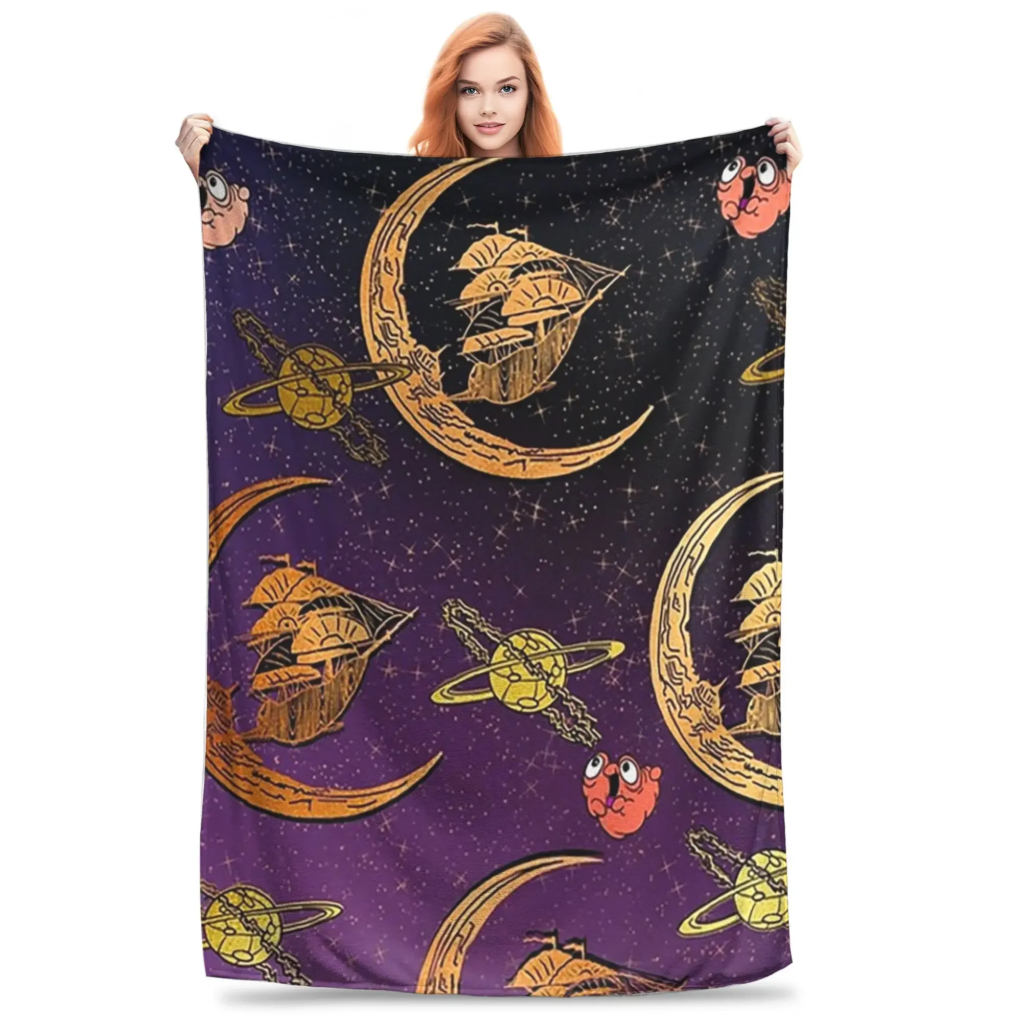 Treasured Planets Blanket Soft Warm Flannel Throw Blanket Cover for Bed Living room Picnic Travel Home Sofa