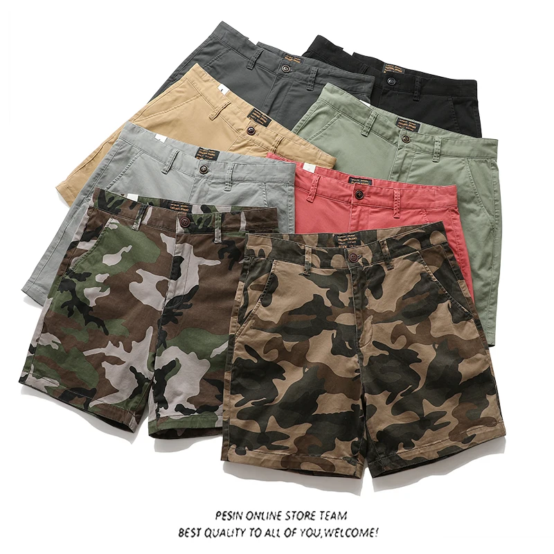 

American Retro Straight Leg Basic Color Men's ort Pants Summer 2025 Casual Loose Fit Youth Active Sle