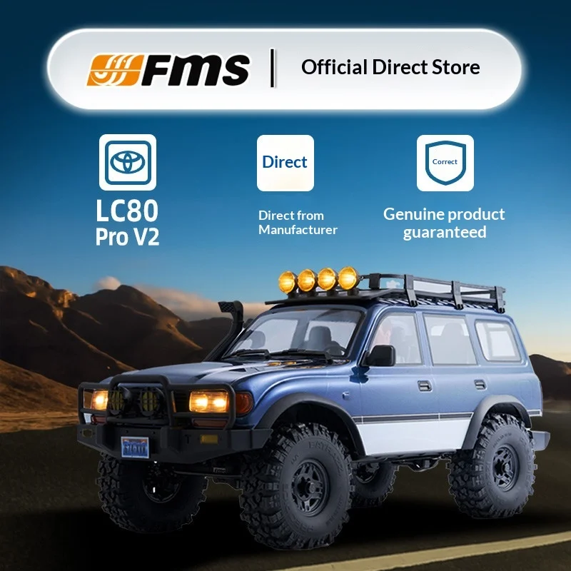 

FMS Toyota LC80proV2 FCX10 Remote control climbing off-road vehicle model 4WD with high and low speeds 2-3S brushless power RTR