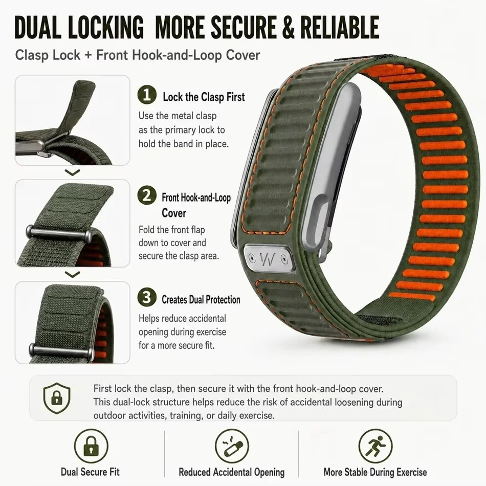 Sports Magnetic Silicone Nylon Hybrid Strap Universal Replacement Wristband For Whoop 5.0/MG Multi Color Breathable Adjustable
