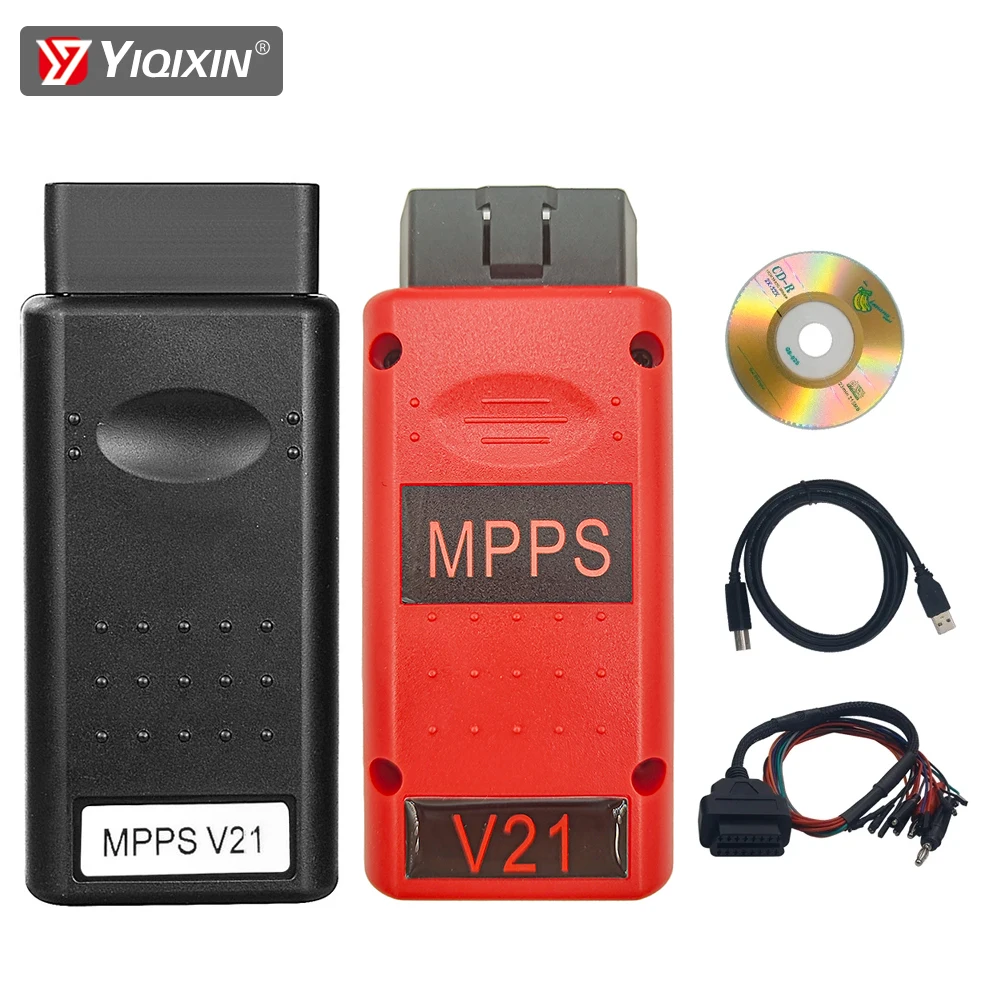 مبرمج MPPS V21 الإصدار الأحمر مع زر إعادة الضبط، استخدام مدى الحياة Mpps بدون أقفال ونقاط غير محدودة أداة ضبط رقاقة OBD2 ECU