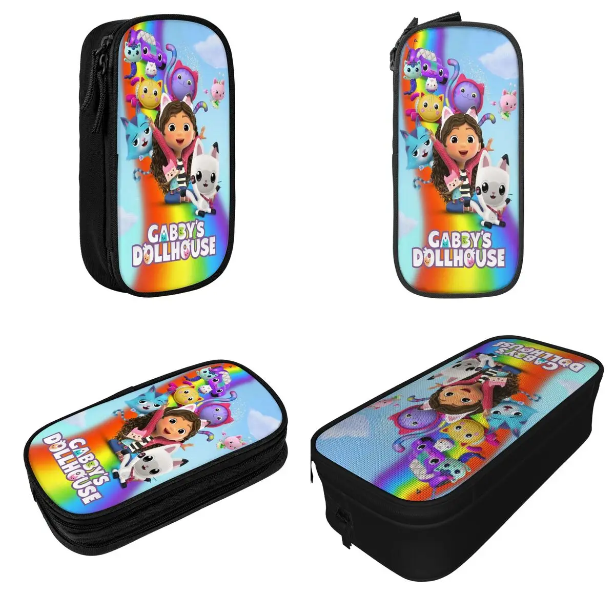 Gabby Dollhouse Rainbow Pencil Case Lovely Cute Cartoon Pen Bags Student Large Storage School Supplies Cosmetic Pencil Box