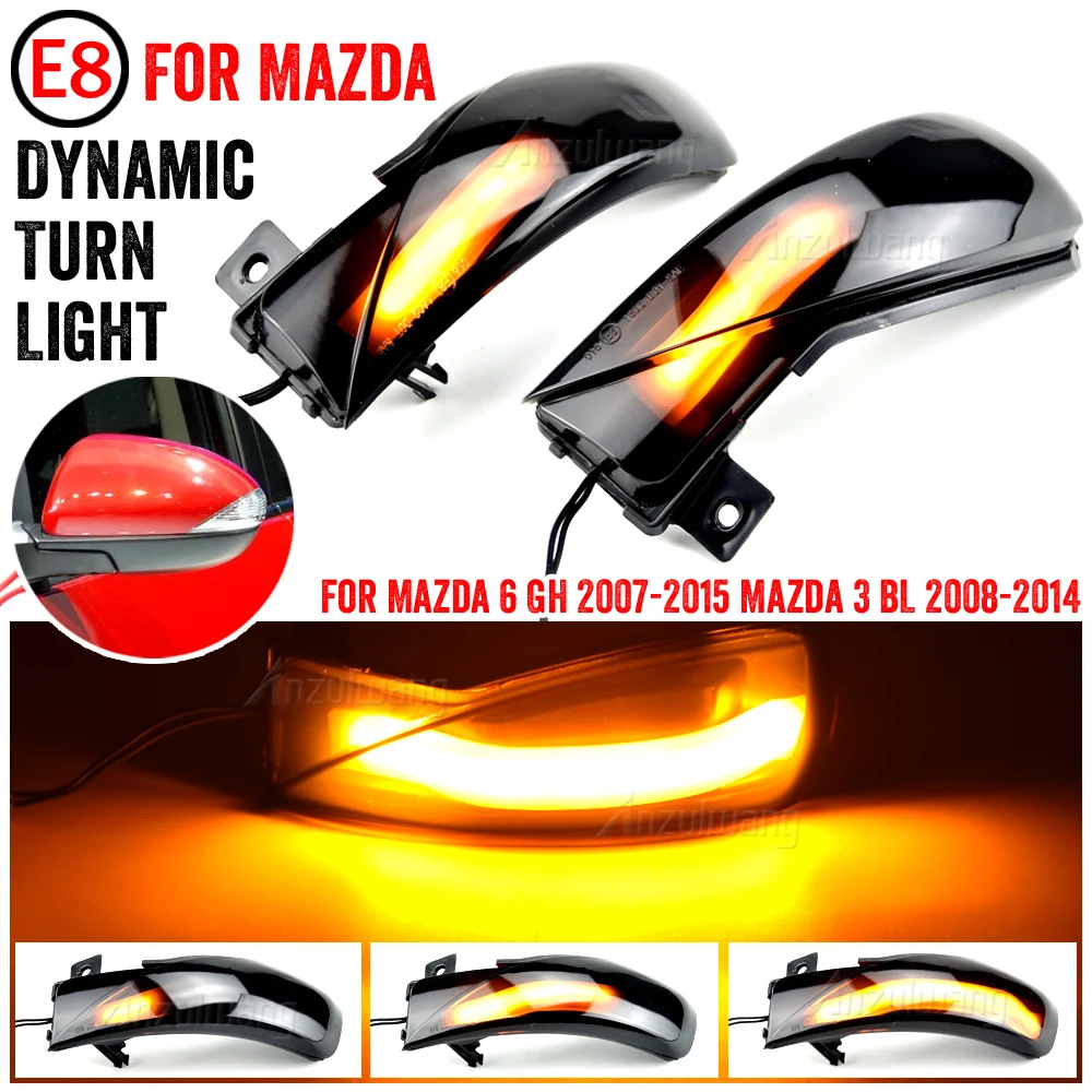 

For Mazda 3 BL 2008-2014 for Mazda 6 GH 2007-2015 Dynamic Turn Signal Light Side Mirror Sequential Blinker