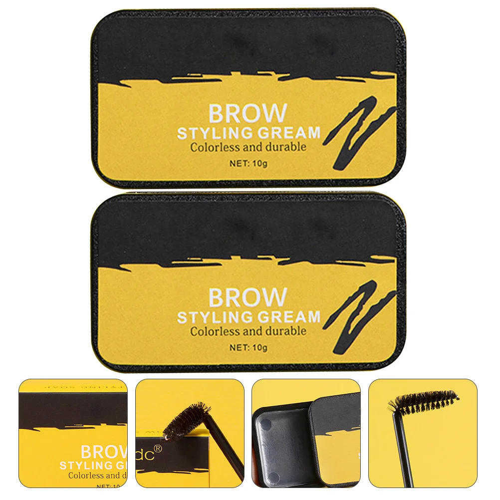 

2 Pcs Eyebrow Makeup Kit Non-decolorizing Soap Shaping Gel for Eyebrows Woman Cream