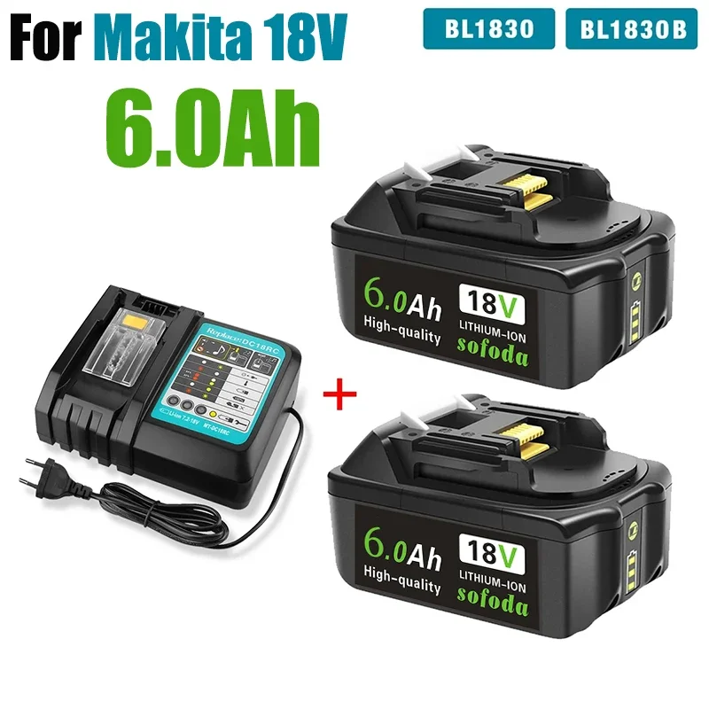 

6.0Ah Battery Replacement for Makita 18V Battery Compatible with 18 Volt BL1860B BL1850B BL1840B BL1830B BL1815B Batteries