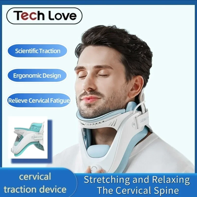 Tech Love Neck Protection Brace Adjustable Cervical Traction Device for Neck Pain Relief and Neck Relaxation