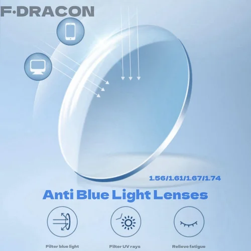 Imagen 2 del producto Lentes antiluz azul 1,56/1,61/1,67/1,74 prescripción óptica personalizada para miopía hipermetropía astigmatismo Bue lente de bloqueo de luz