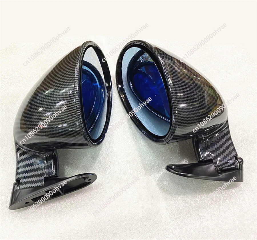 

2Pcs Retro Style Vintage Sport Racing Car Side Wing Mirrors Carbon Fiber Look Universal