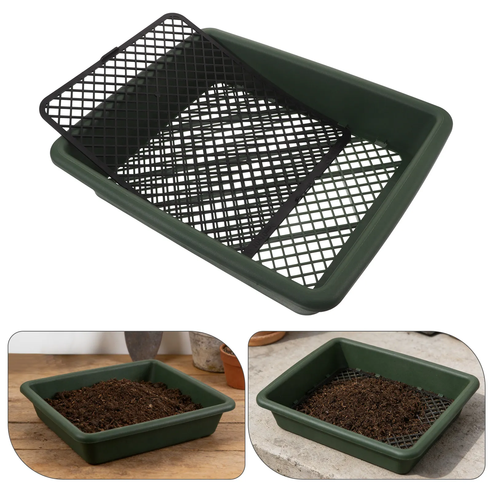 Garden Soil Sifter Adjustable Mesh Plastic Lightweight Soil Sieve for Sand Gravel Compost Gardening Landscaping Tool