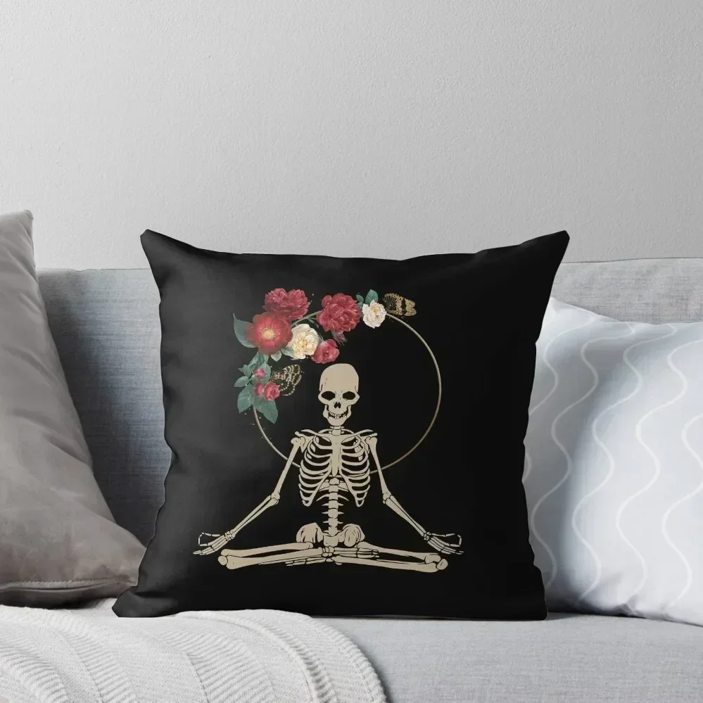 

Yoga -Skeleton-Yoga- How to Meditate-Skeleton meditation Flower Throw Pillow Sofas Covers Bed pillowcases Cushion Child pillow