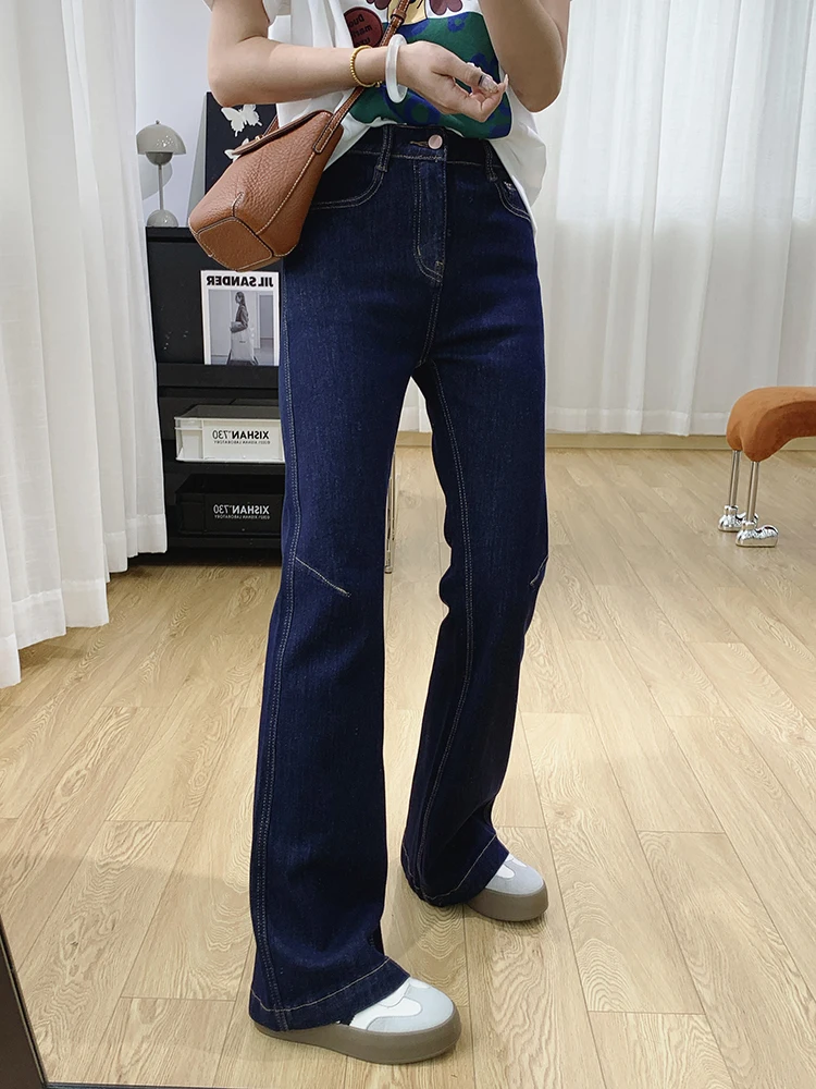 

Утягивающие джинсы-колокольчики с высокой талией, женские весенне-осенние новые хлопковые эластичные джинсовые брюки с контролем живота