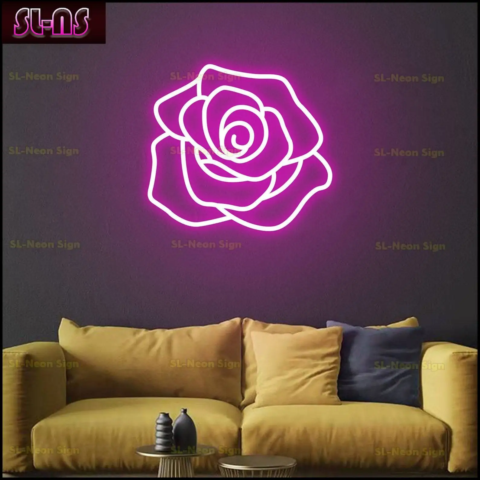 

15.8in Rose Flower Neon Light Sign | LED Custom Neon Sign | Gift for Her | Unique Hand Crafted Custom Neon Sign for Decoration