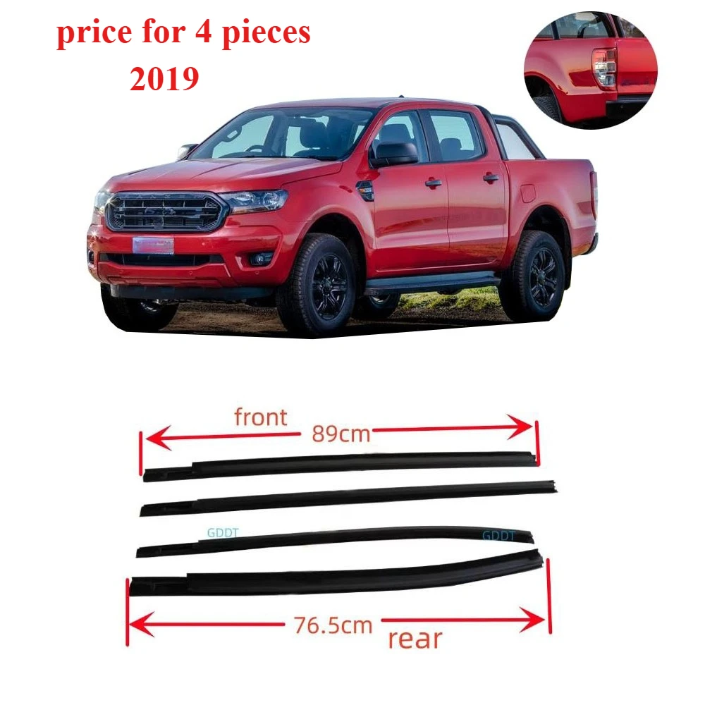 

4 Pieces Outside Moulding Window Door Belt Line for Ford Ranger Pickup 2019 Weatherstrip for Ranger Window Glass AB3Z2620934-C