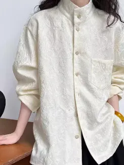 

Spring Faion Casual Embroidered Design Large Size Women's irt Korean High End Big irt Floral Patterned Top
