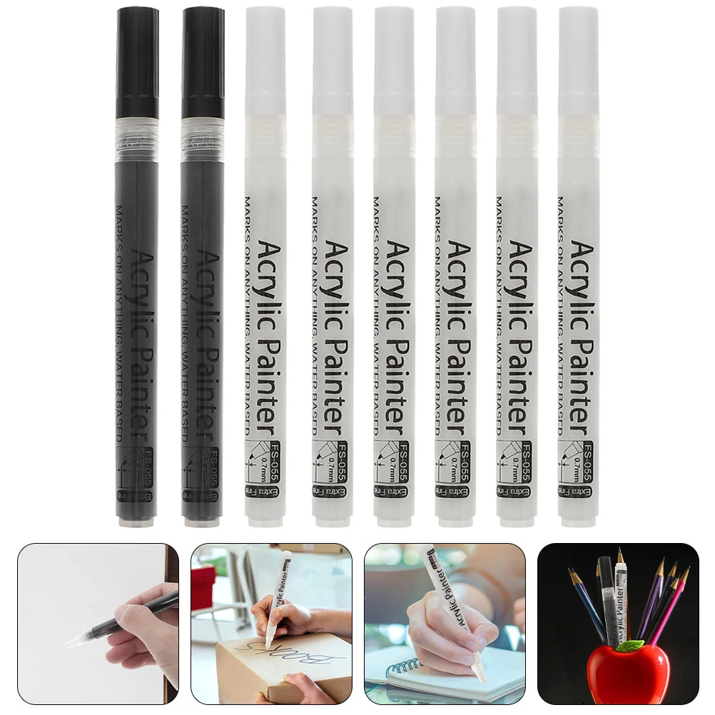 

8 Pcs Paint Pen Acrylic Markers Graffiti White Painting for Fine Tip Watercolor Pens