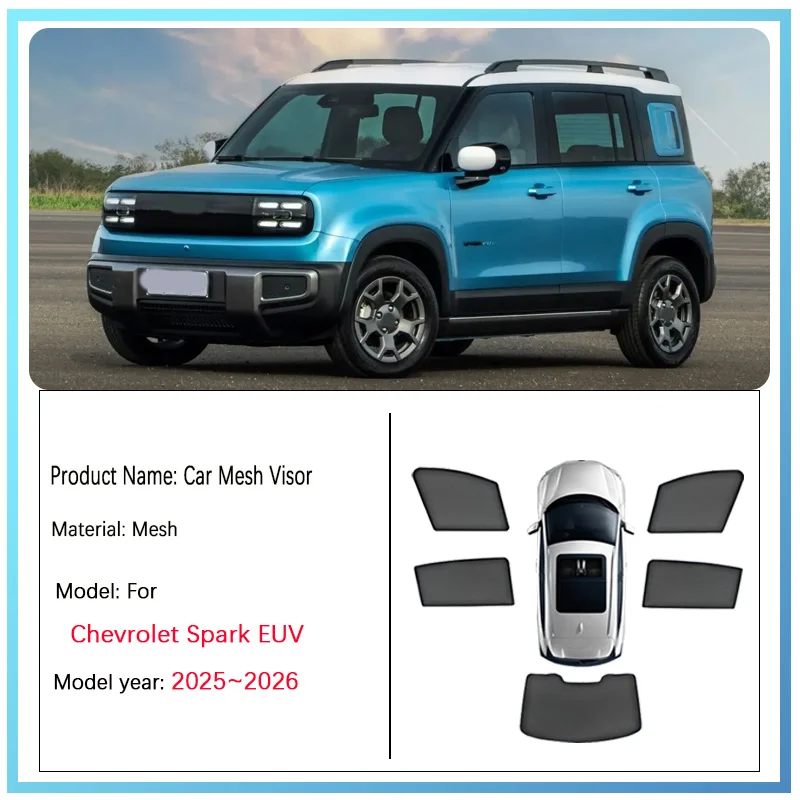 For Chevrolet Spark EUV Baojun Yep Plus 2025 2026 Mesh Visors Sunscreen Curtains Windshield Cover UV Protection Car Accessories