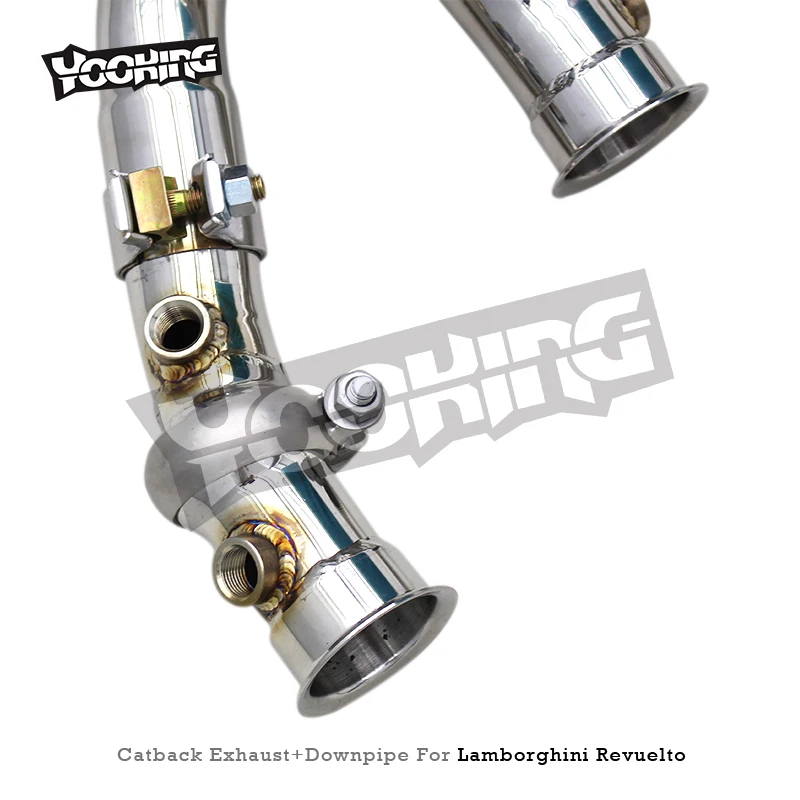 YK Complete Set Sport Exhaust For Lamborghini Revuelto 6.5L V12 2023-2025 Free Flow Downpipe Straight-through Catback Exhaust