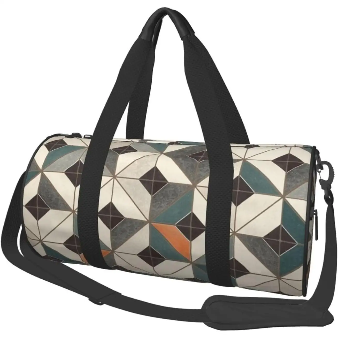 

Сумка-дафл для путешествий с геометрическим узором, дорожная сумка для выходных, спортивная сумка для спортзала для женщин и мужчин, складная дорожная сумка-дафл круглой формы