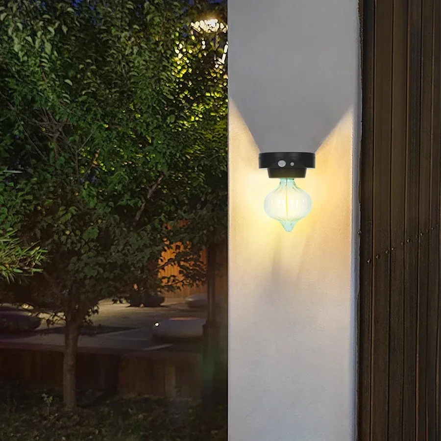 LED Solar Tungsten Lamp para Outdoor, impermeável Wall Light, Jardim e Pátio Decoração, Emergência Indução Lanterna, 3 Modelos, IP65, Novo