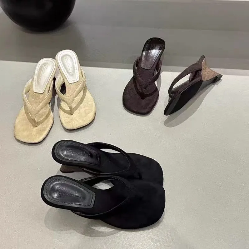 

Fashion Brand Wedge Heel Slipper Slides Women Clip Toe Flip Flops Narrow Band Sandals Shoes Casual Female Slipper Sandalia Mujer