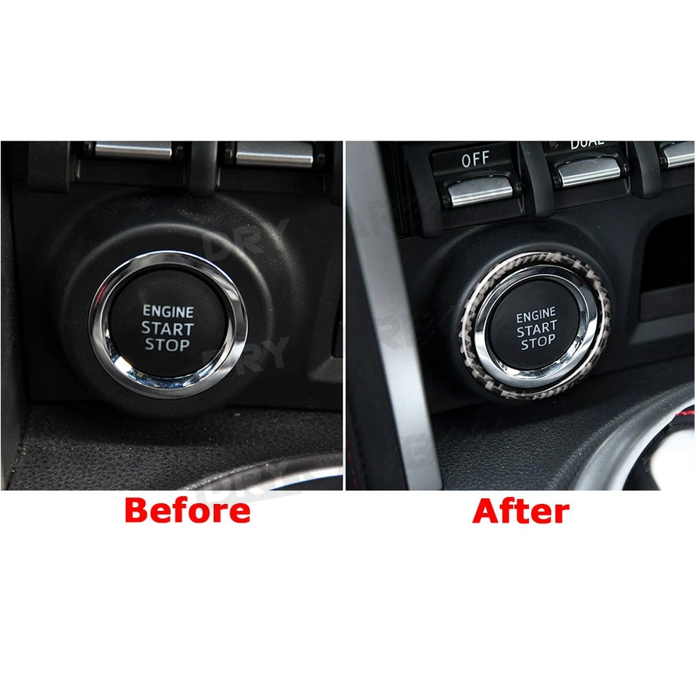 For Toyota GT86 FT86 ZN6 For Subaru BRZ 2013-2017 Carbon Fiber Car Engine Start Stop Button Ring Trim Cover Car Accessories