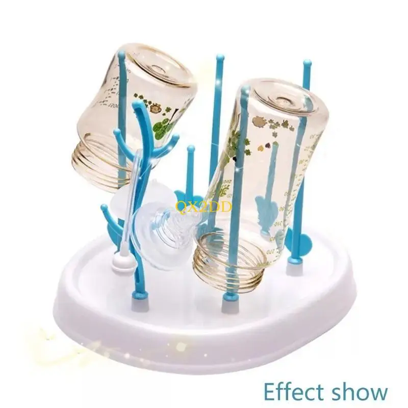 

QX2D Baby Bottle Drying Rack Newborn Feeding Bottle Cleaning Dryer Drainer Storage Nipple Shelf Pacifier Feeding Cup Holder