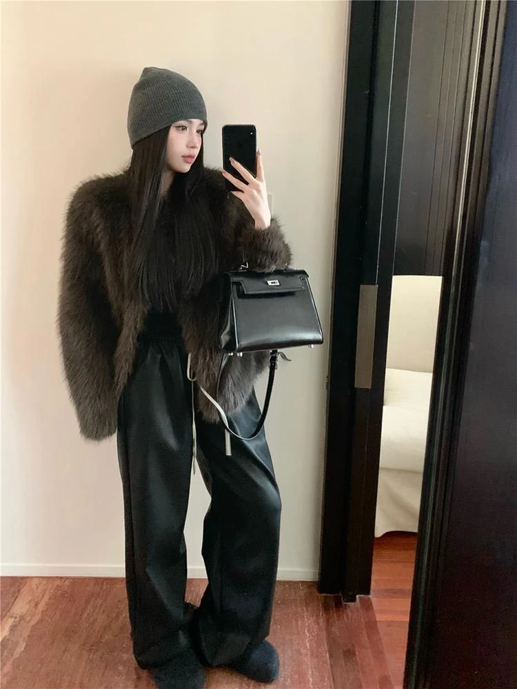 Umweltfreundlicher Damen-Pelzmantel – Ming-Pelz, integrierte Haut und Pelz, Herbst-Winter, neuer, flauschiger Luxusmantel von Sle ay