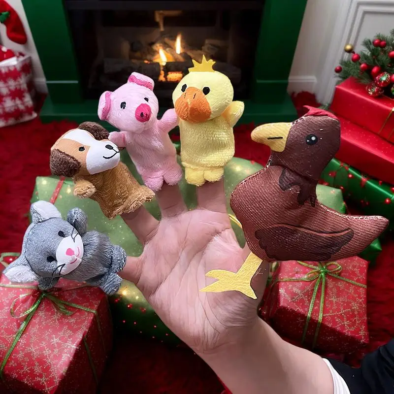 Vingerpoppetjes Zachte handvingerspeelgoed Set van 5 dierenpoppen voor Pasen Mandvullers Eivullers Schoolklas Beloningen