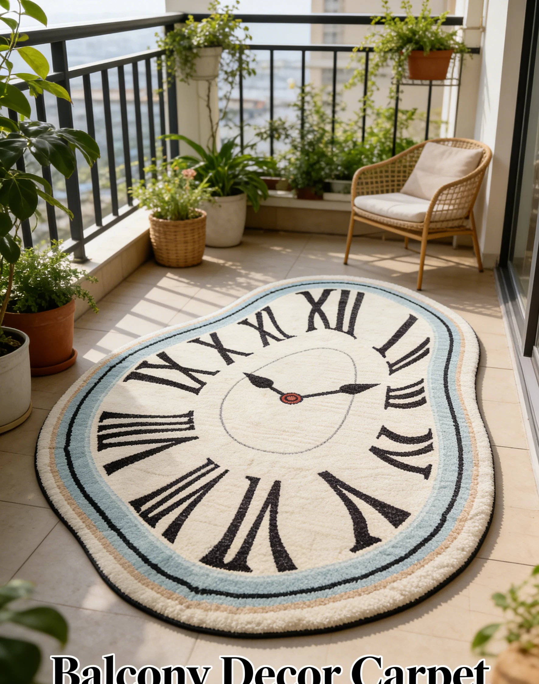 

Креативный коврик с изображением часов, теплоизоляционный, сохраняющий тепло, нескользящий, для прихожей, прикроватный коврик для спальни, домашнего декора