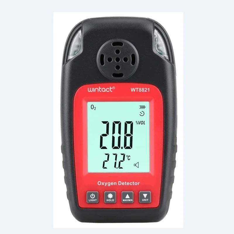 Portable Oxygen Detector LCD Display Automotive Mini O2 Gas Temperture Monitor Oxygen Gas Analyzer Sound Alarm Buzzer Indicator