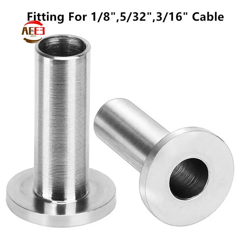 

AEE3-120 Pack Stainless Steel Protector Sleeves For 1/8 Inch 5/32 Inch Or 3/16 Inch Cable Railing, T316 Marine Grade Cable Raili