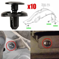 10X For Suzuki Jimny Grand Vitara SX4 Swift X-90 XL-7 Auto Bumper Fender Wheel Arch Cover Panel Retainer Clips Rivet 09409-07332