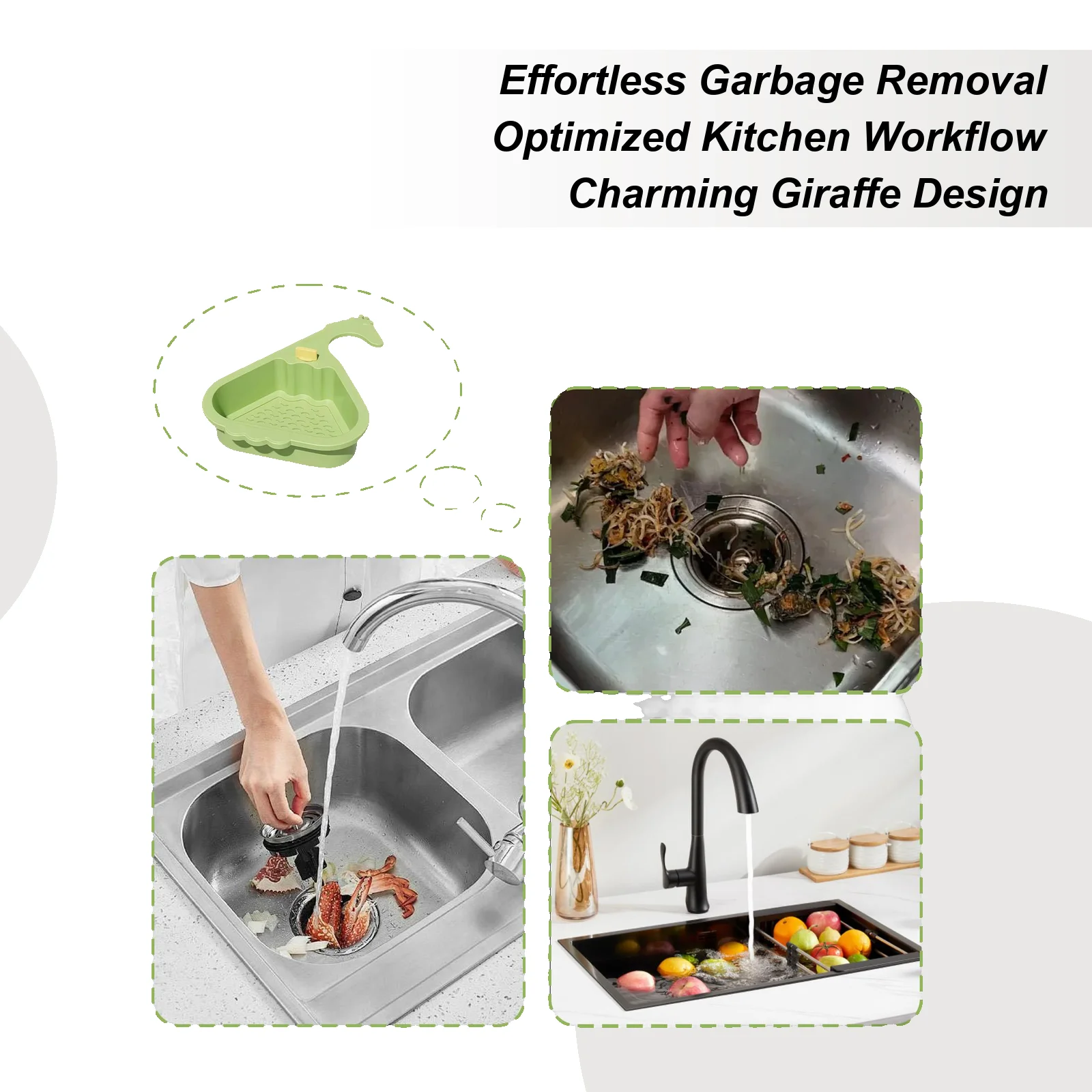 

Ситечко для раковины, кухонный сливной уловитель, дизайн в форме жирафа, корзина для фильтра для раковины для общежития, отеля, ресторана, бизнеса