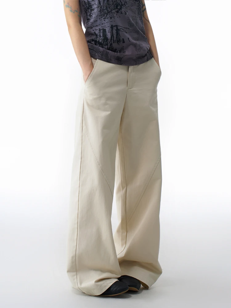 

ZHISILAO новые широкие брюки женские винтажные повседневные однотонные свободные элегантные офисные женские брюки лето 2025