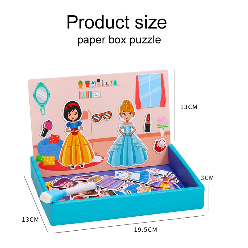 Children Puzzle Writing Magnetic Drawing Board Toys Paper / Wooden Parent Child Learning Early Education Interactive Toy TMZ