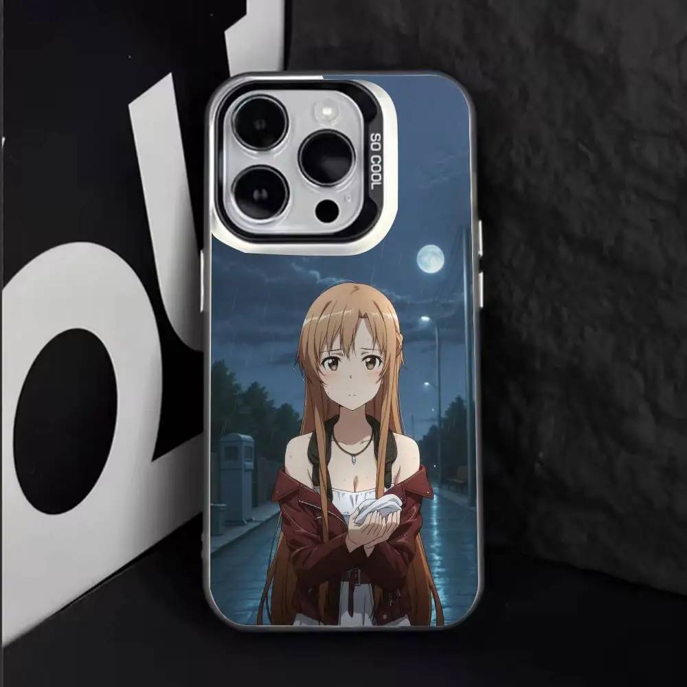 Чехол для телефона Y-Yuuki Anime A-Asuna для iPhone17,16,15,14,13,12,11 Plus, Pro Max, белый матовый противоударный чехол